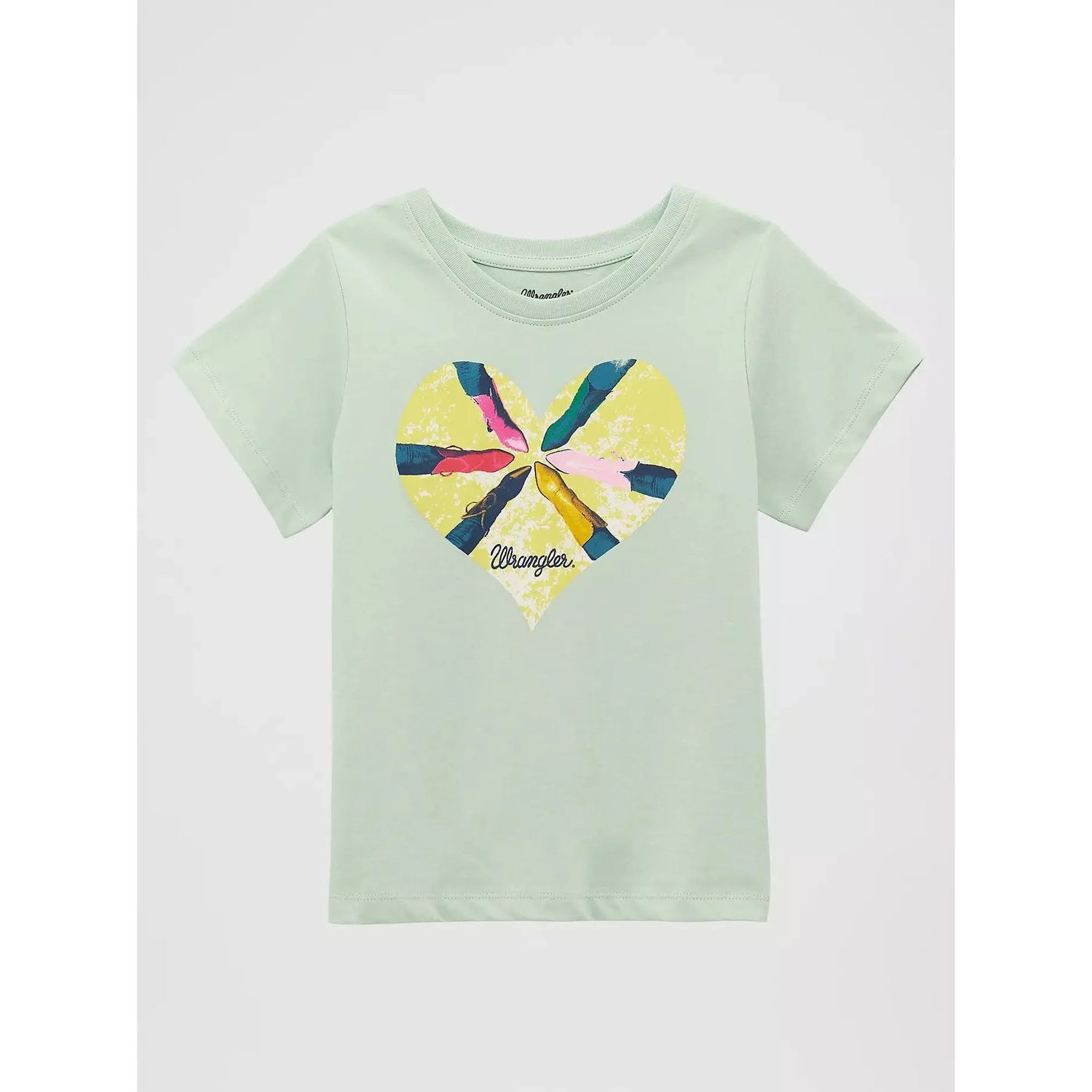 Wrangler® Girl's Cowgirl Boot Love Graphic Tee Shirt - Green