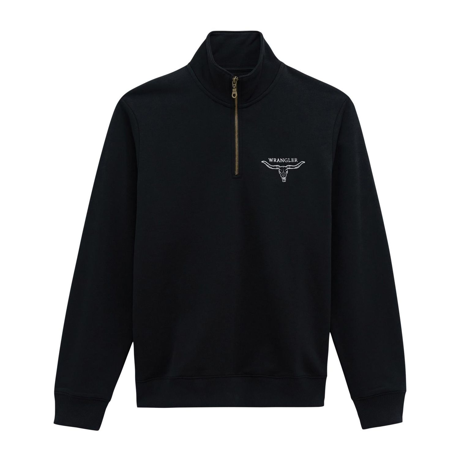 Wrangler Men's 1/4 Zip Fleece Pullover - Jet Black