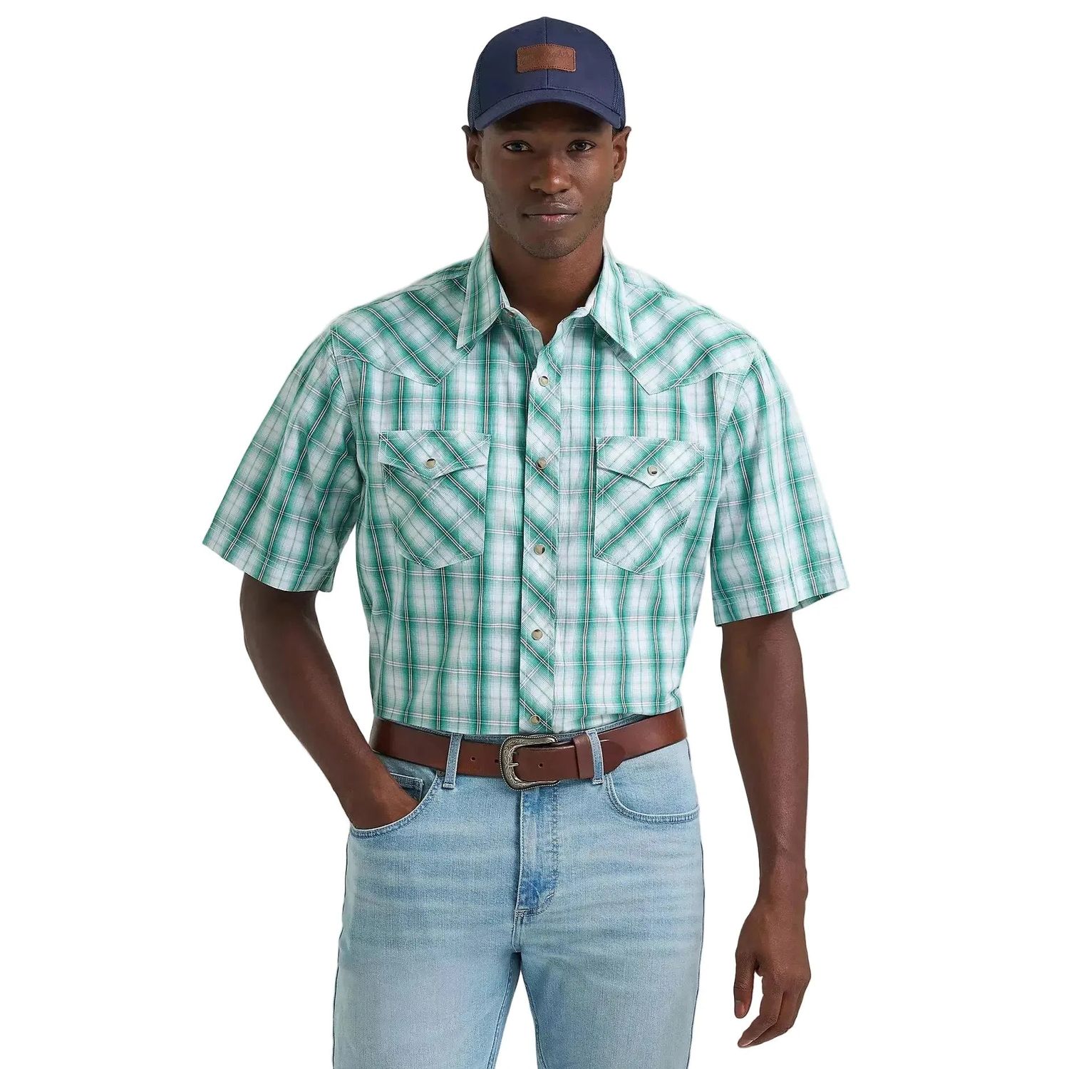 Wrangler Men's 20X® Competition Short Sleeve Western Snap Shirt - Springy Green