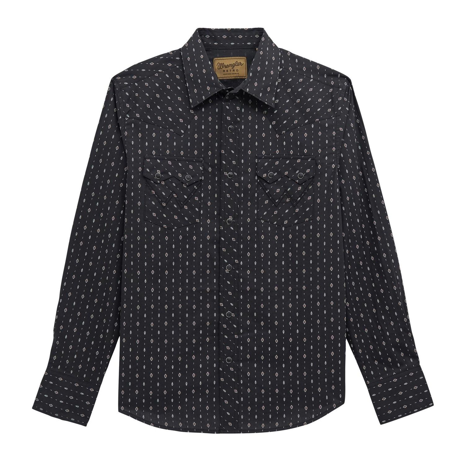Wrangler Men's Retro® Long Sleeve Modern Fit Print Shirt - Black