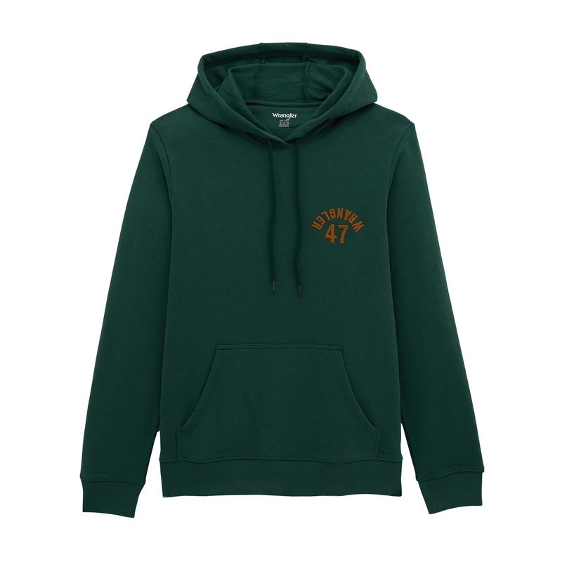 Wrangler Men's Backwards Wrangler Long Sleeve Hoodie - Hunter Green