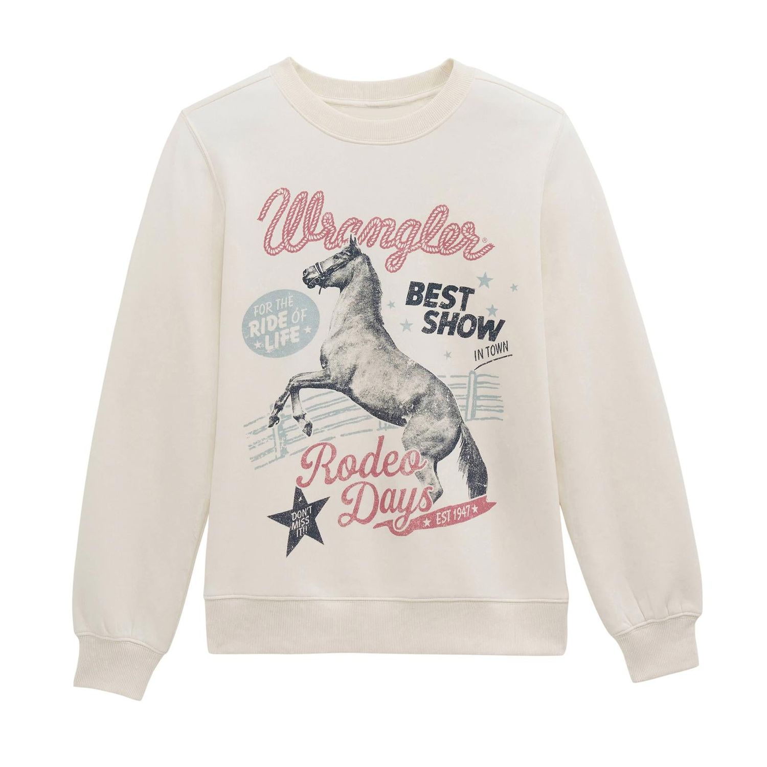 Wrangler Women's Retro® Crew Fleece Long Sleeve Top - Egret