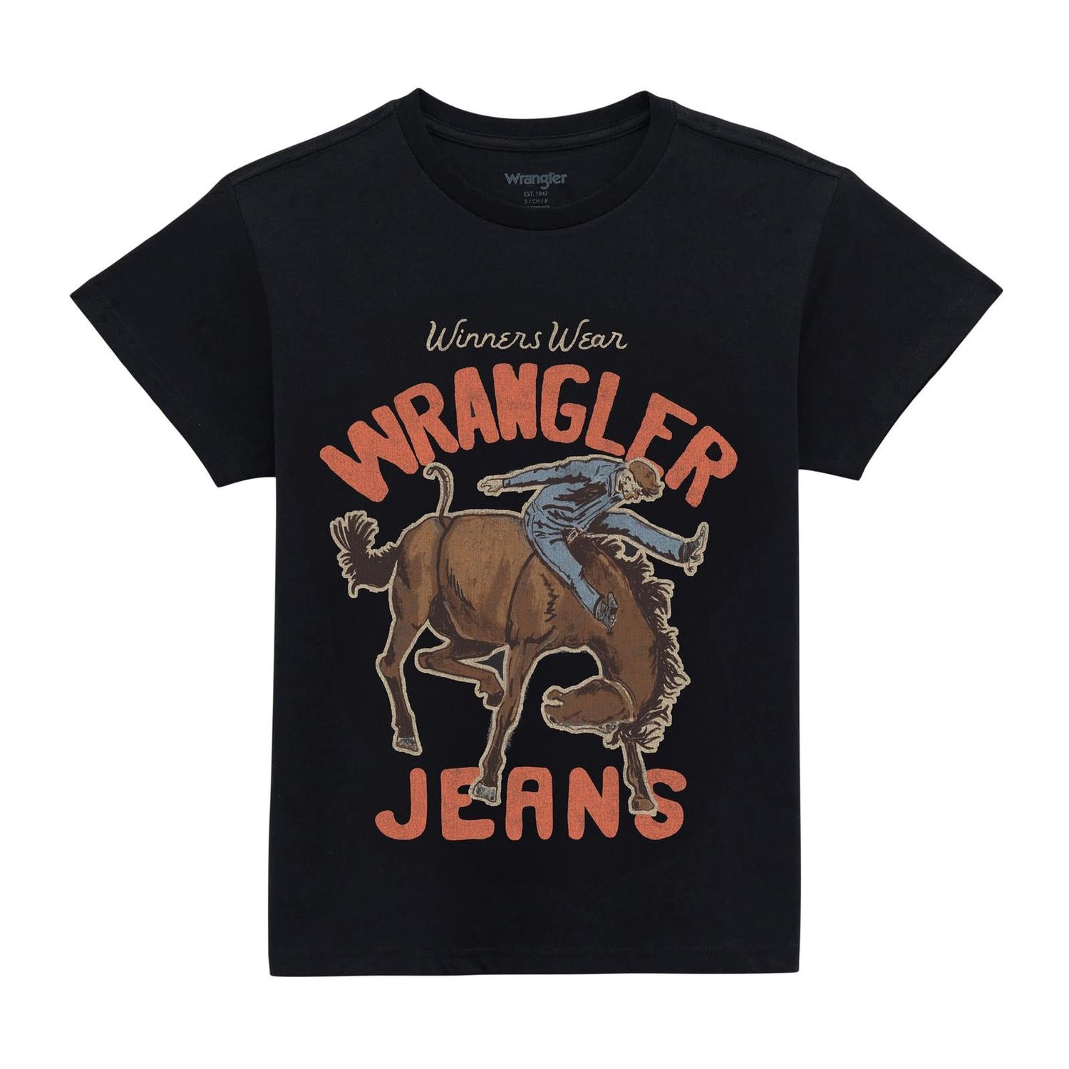 Wrangler Women's Retro® Graphic Short Sleeve Seated Tee Shirt - Black Beauty
