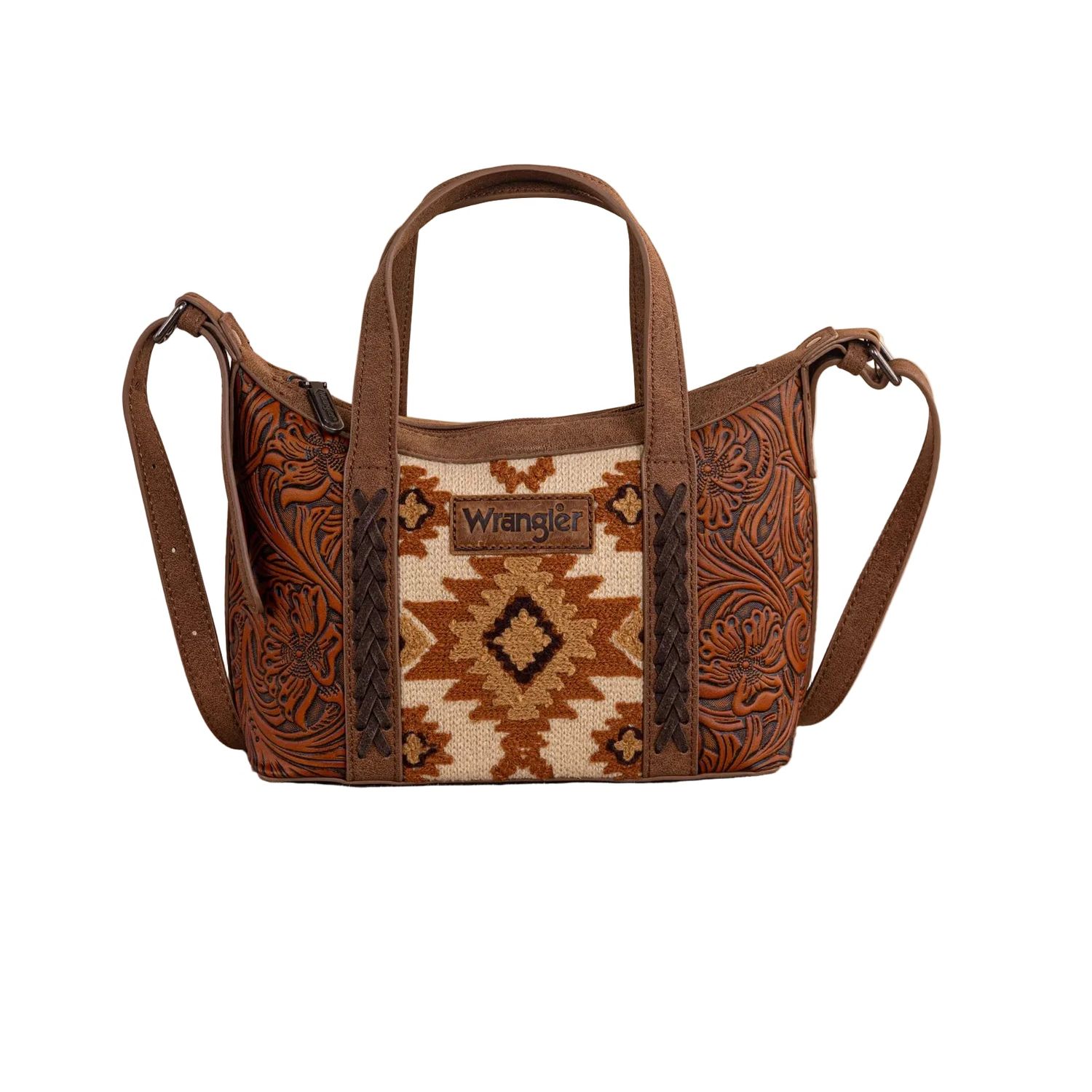Wrangler Women's Tooled Aztec Pattern Print Tote/Crossbody - Multiple Colours