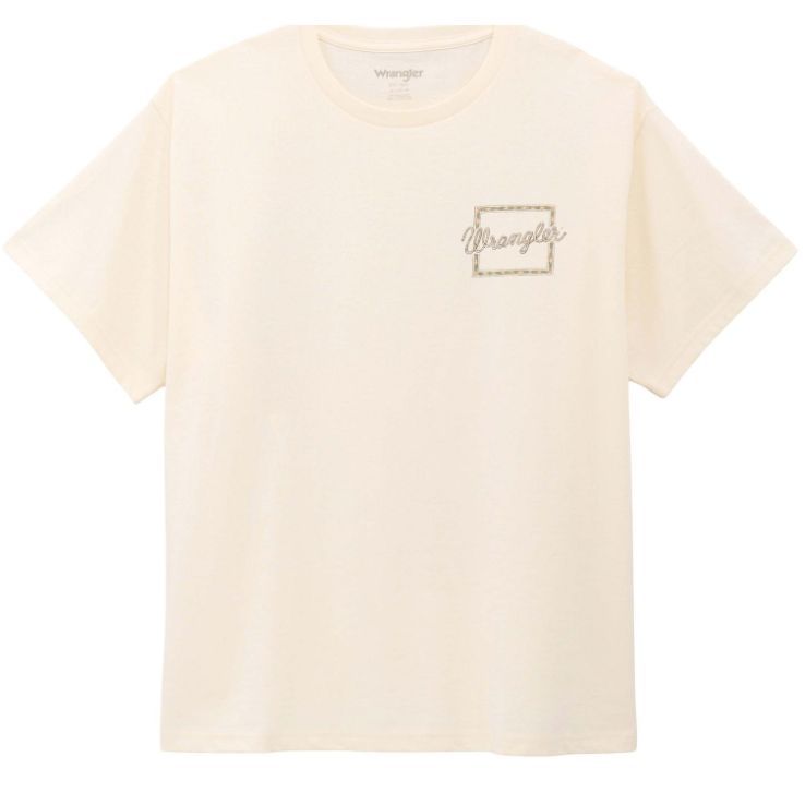 Wrangler Women's Western Graphic Short Sleeve Tee Shirt- Egret