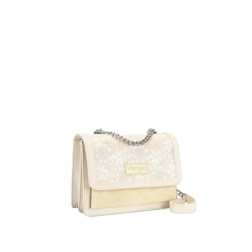 Wrangler Vintage Petal Floral Chain Shoulder Bag - Tan