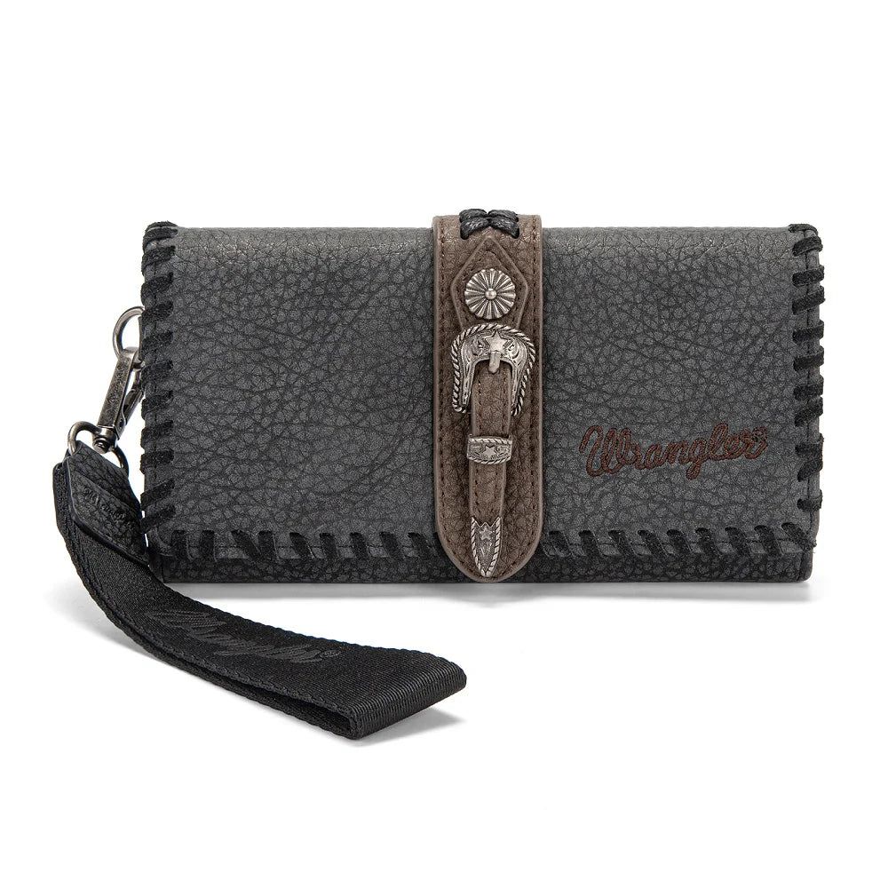 Wrangler Western Buckle RFID Wallet - Black