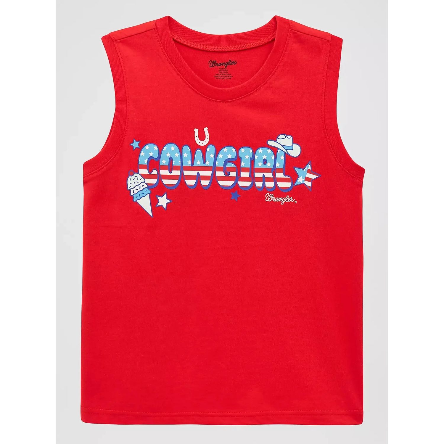 Wrangler® Girl's Western Graphic Tank Top - Red