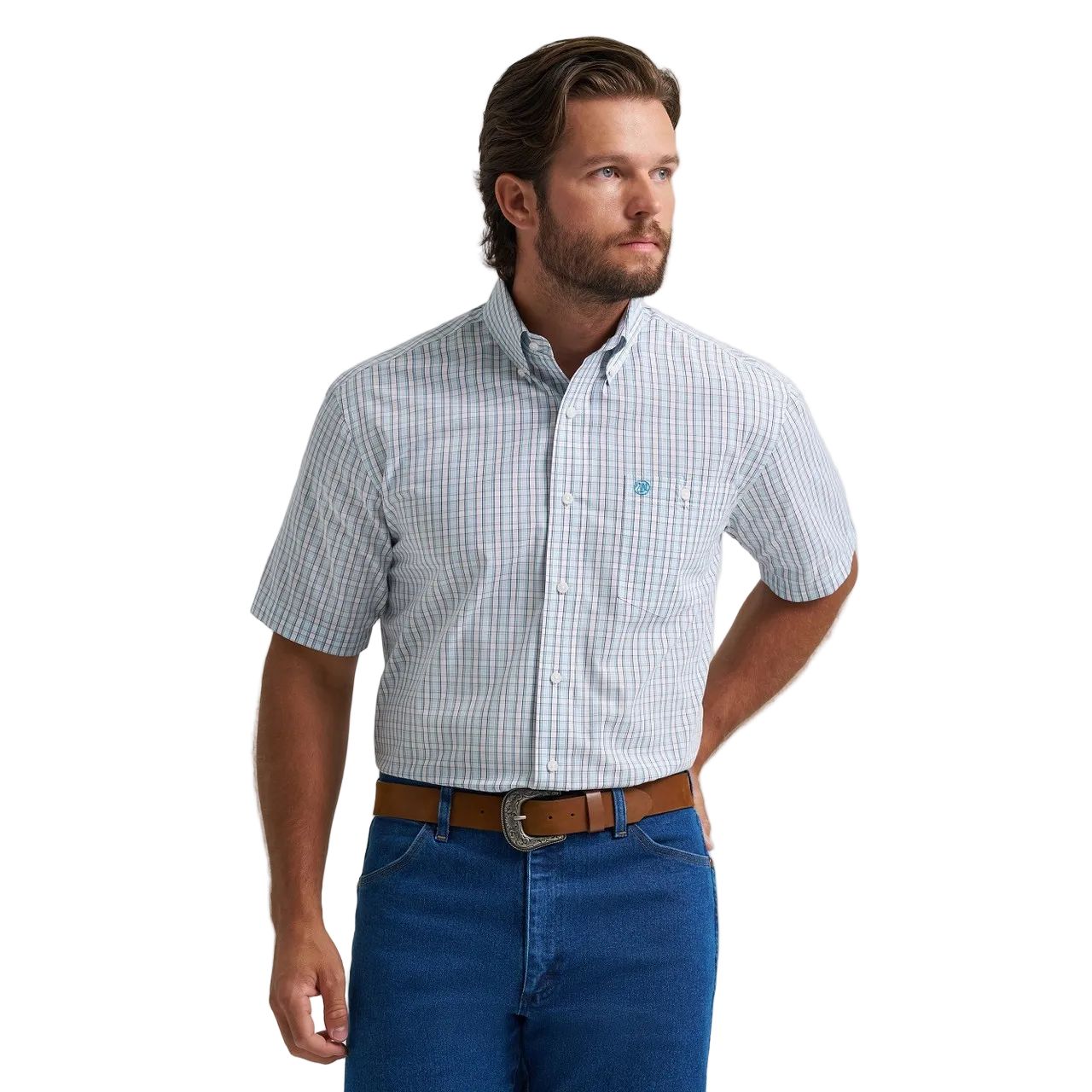 Wrangler® Men's Classic Relaxed Fit Short Sleeve Shirt - Teal