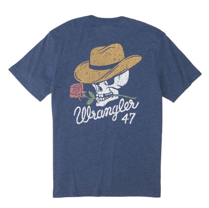 Wrangler® Men's Graphic Short Sleeve T-Shirt - Dark Denim Heather - 112350034