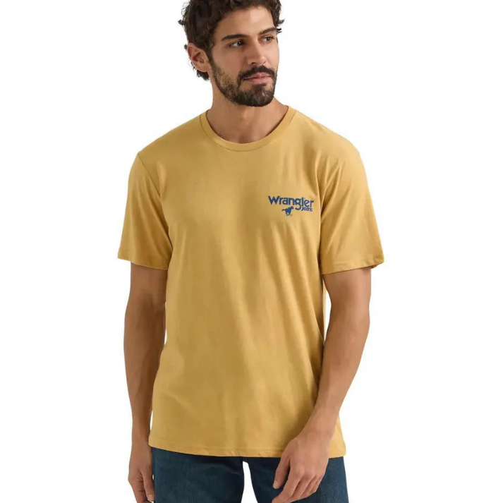 Wrangler® Men's Graphic Short Sleeve T-Shirt - Pale Gold Heather - 112350043