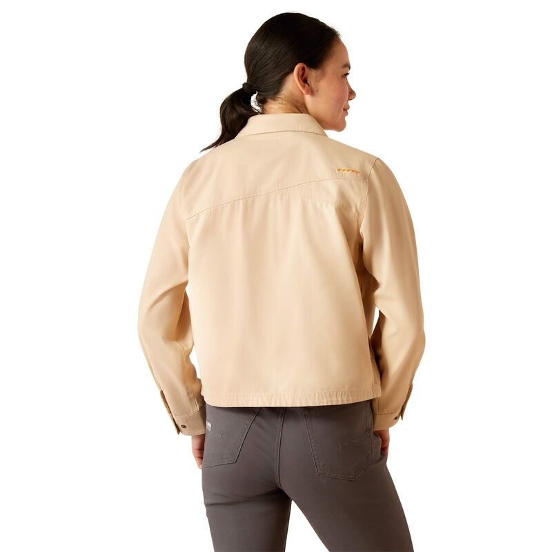**Ariat Women's Rebar Cropped Woven Shirt Jacket- Smoke Grey