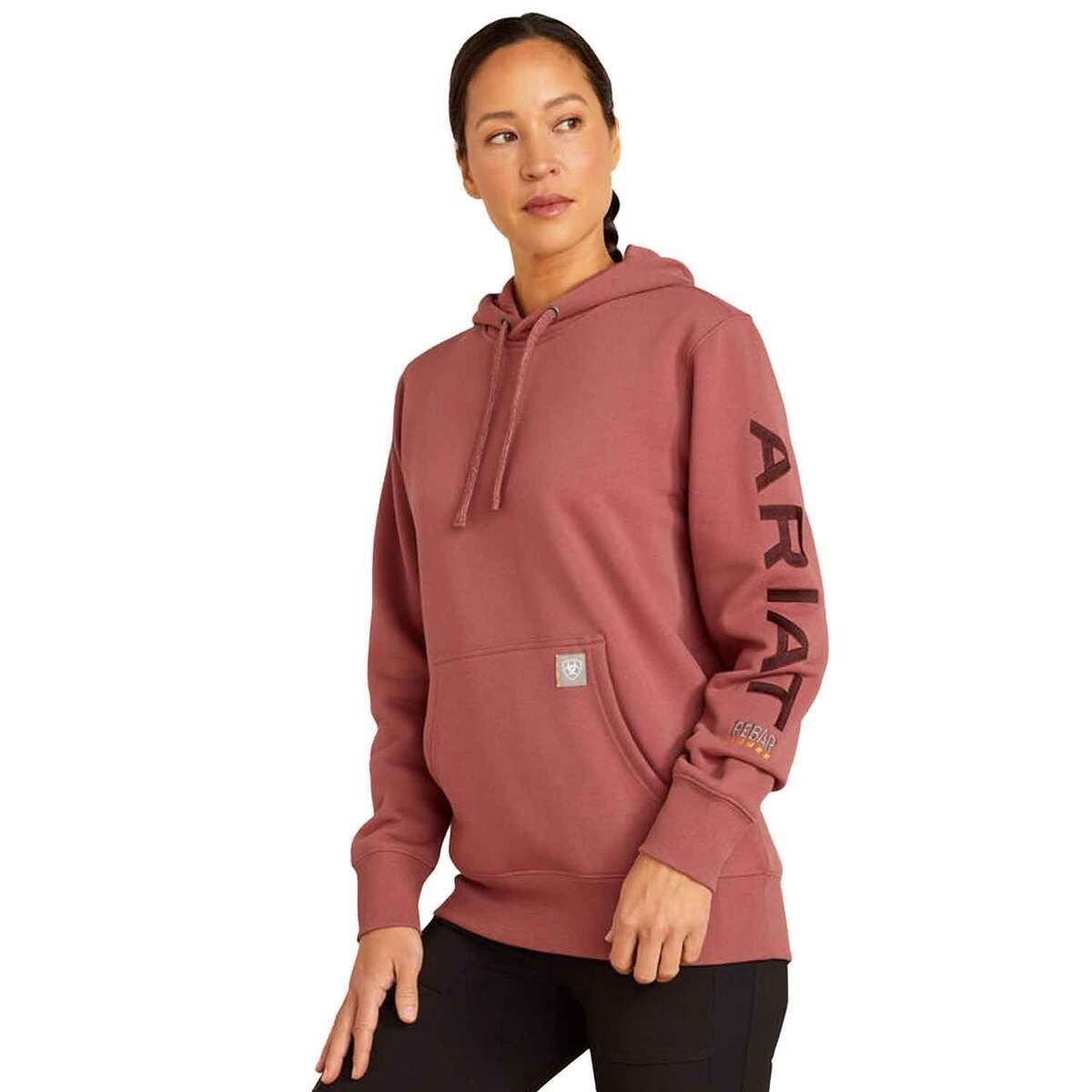 **Ariat Women's Rebar Graphic Hoodie - Roan Rouge/ Catawba Grape