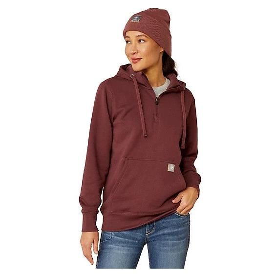 **Ariat Women's Rebar Skill Set 1/2 Zip Hoodie - Catawba Grape