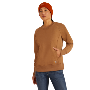 **Ariat Women's Rebar Traverse Sweatshirt - Rebar Khaki Heather