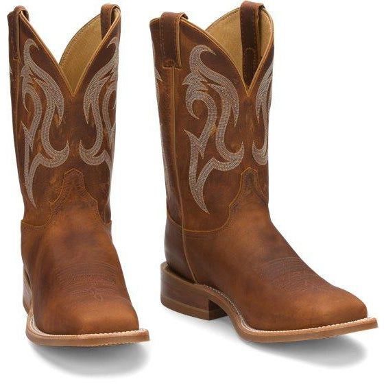 **Justin Mens Western Boot Bender Brown