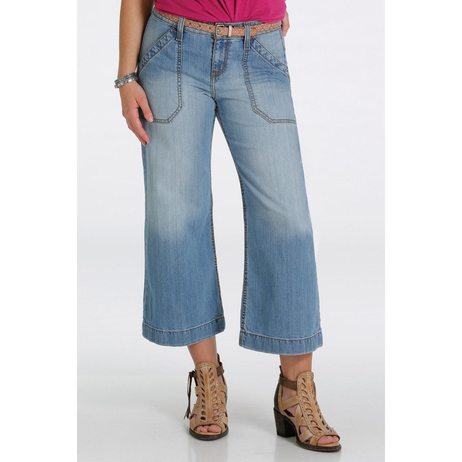 **Cruel Girl Women's Wide Leg Crop Indigo**FINAL SALE**