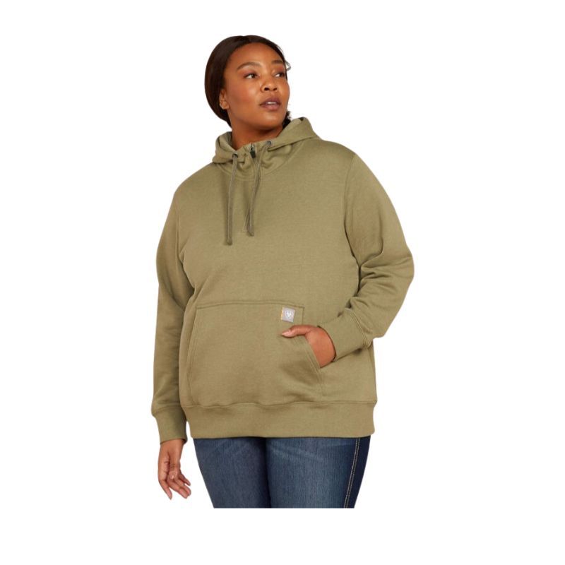 **Ariat Women's Rebar Skill Set 1/2 Zip Hoodie - Deep Lichen Heather