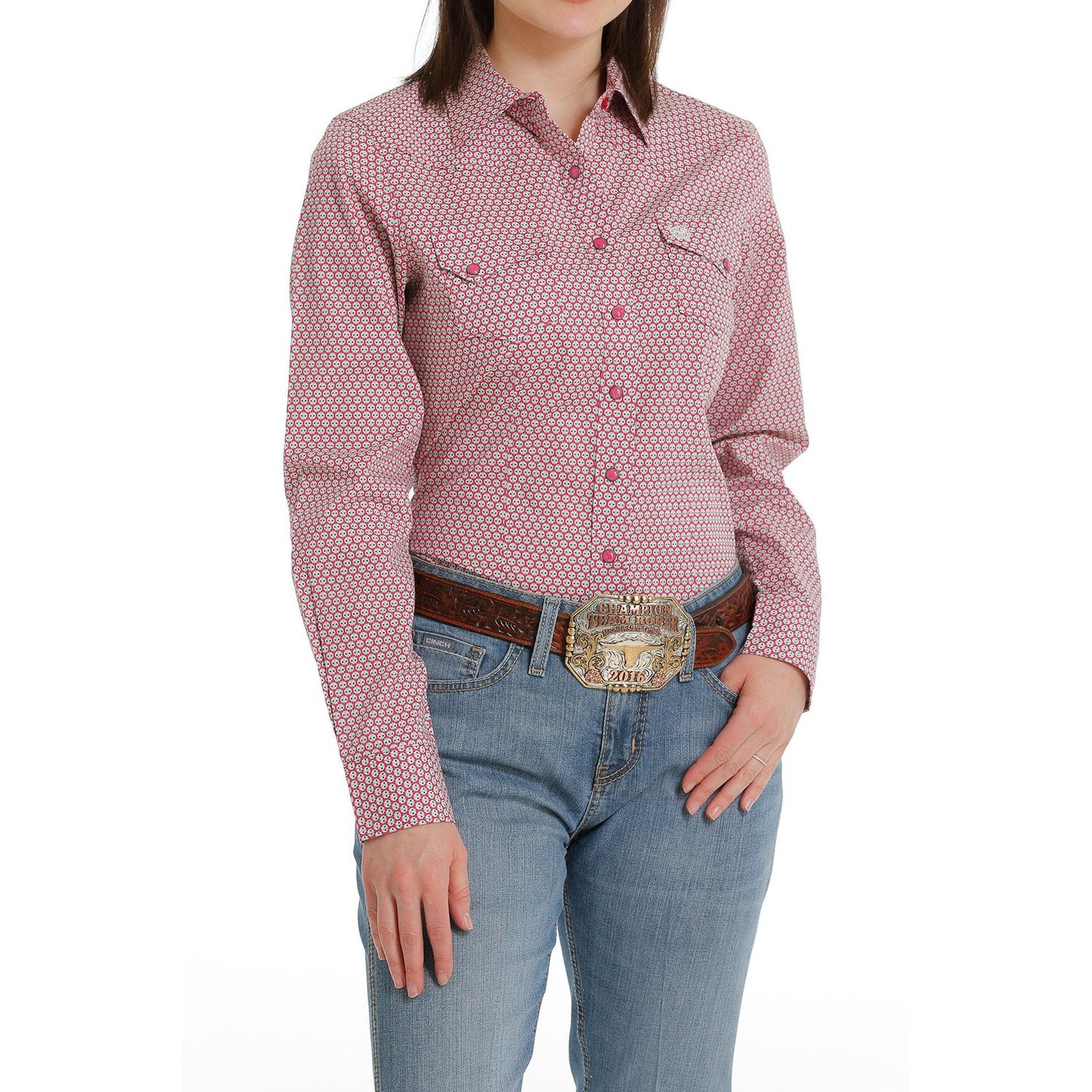 **Cinch Womens LS Print Shirt - Pink - Style MSW9201040 **FINAL SALE**