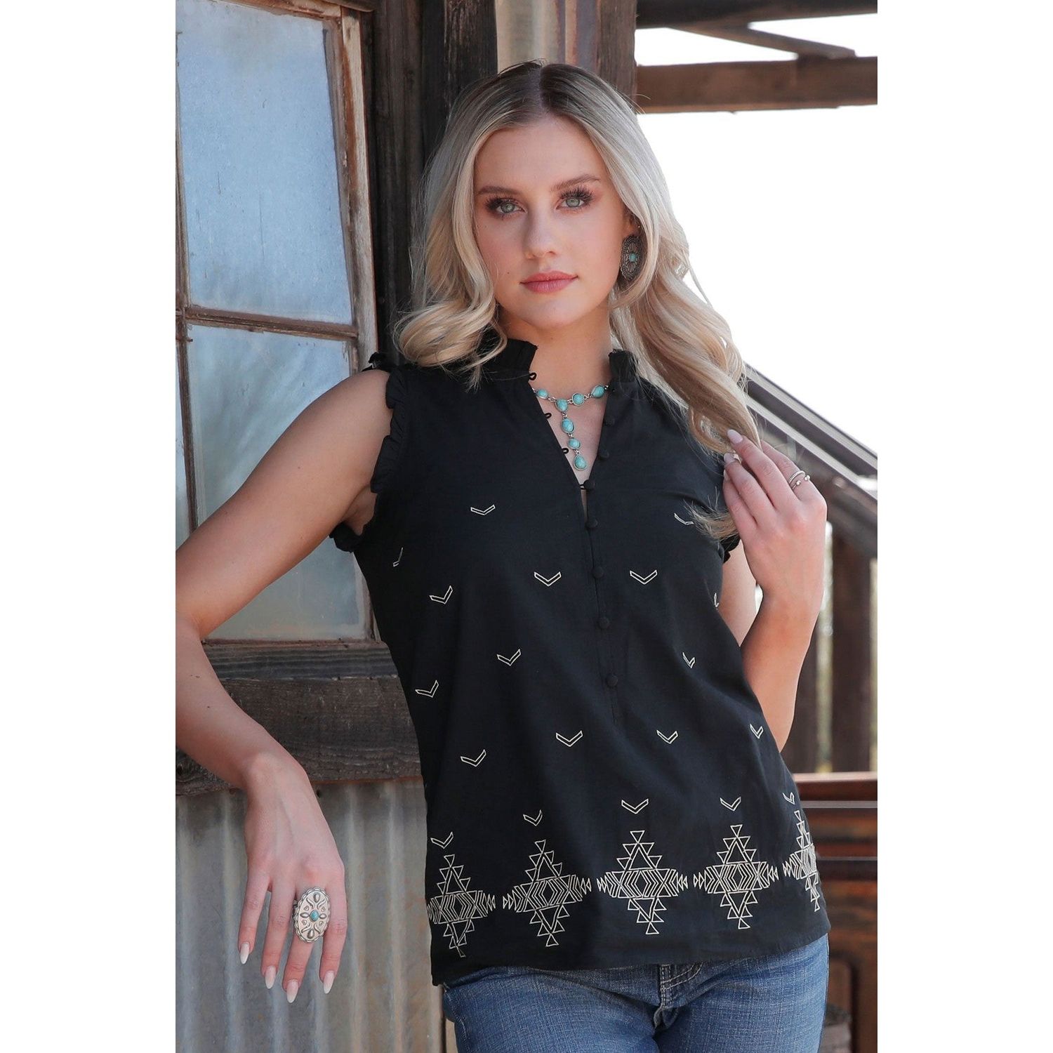 **Cruel Girl Women's Sleeveless Blouse - Black**FINAL SALE**