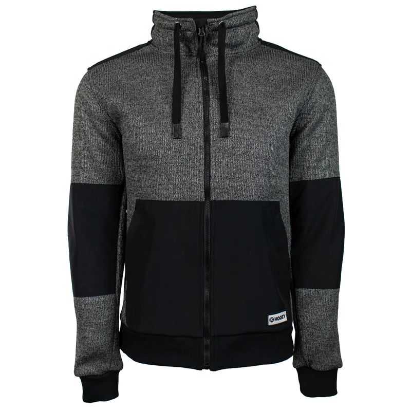 **Hooey Mens Full Zip Tech Jacket - Charcoal/Black