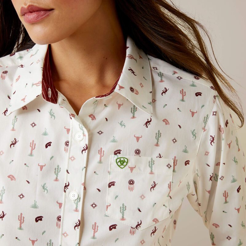 **Ariat Women's Wrinkle Resist Kirby Stretch Shirt- Santa Fe**FINAL SALE**