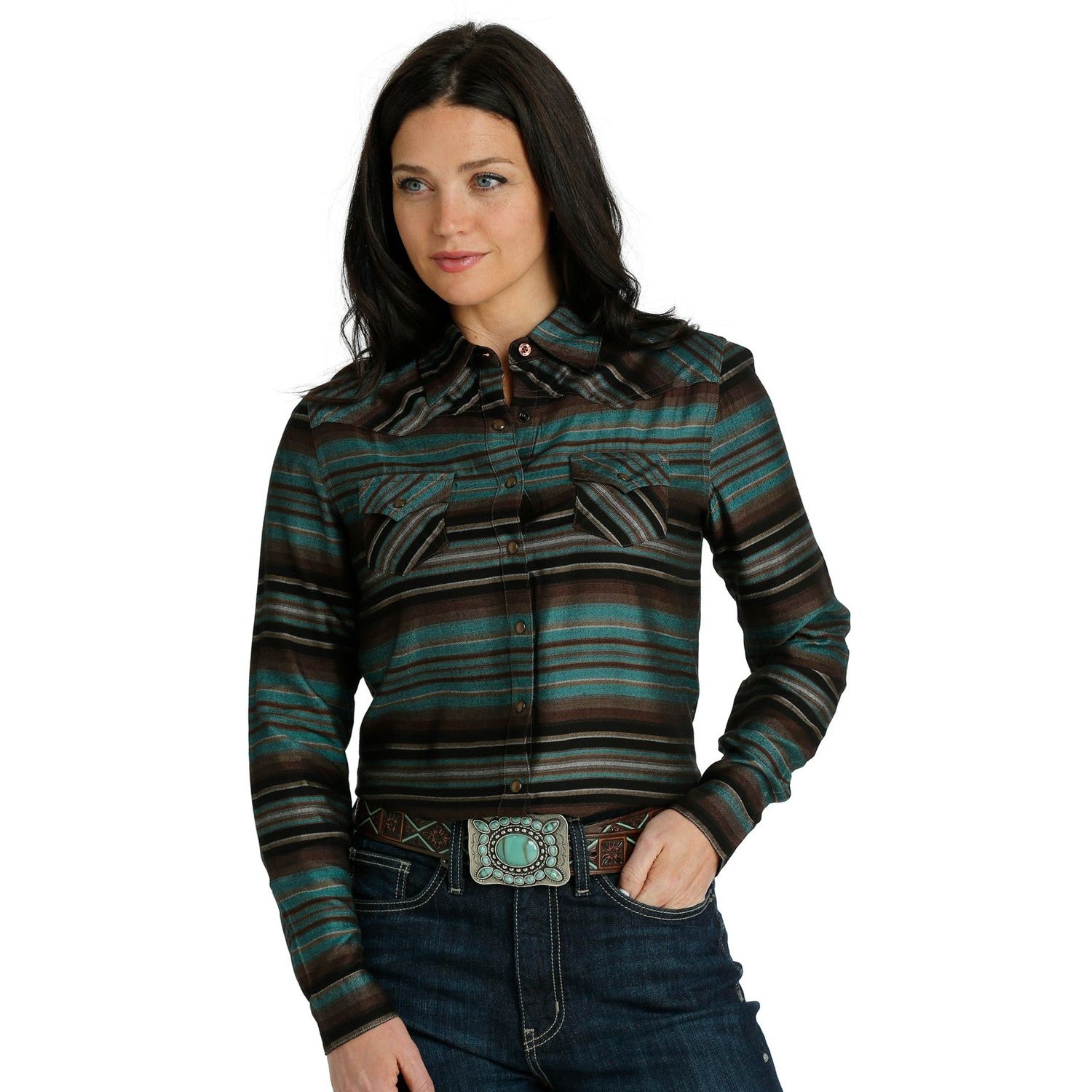 **Cruel Girl Women's LS Stripe Shirt - Multi**FINAL SALE**