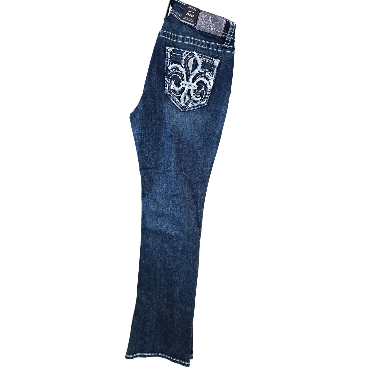 ****FINAL SALE****Grace in LA Women's Embellished Midrise Bootcut Jeans