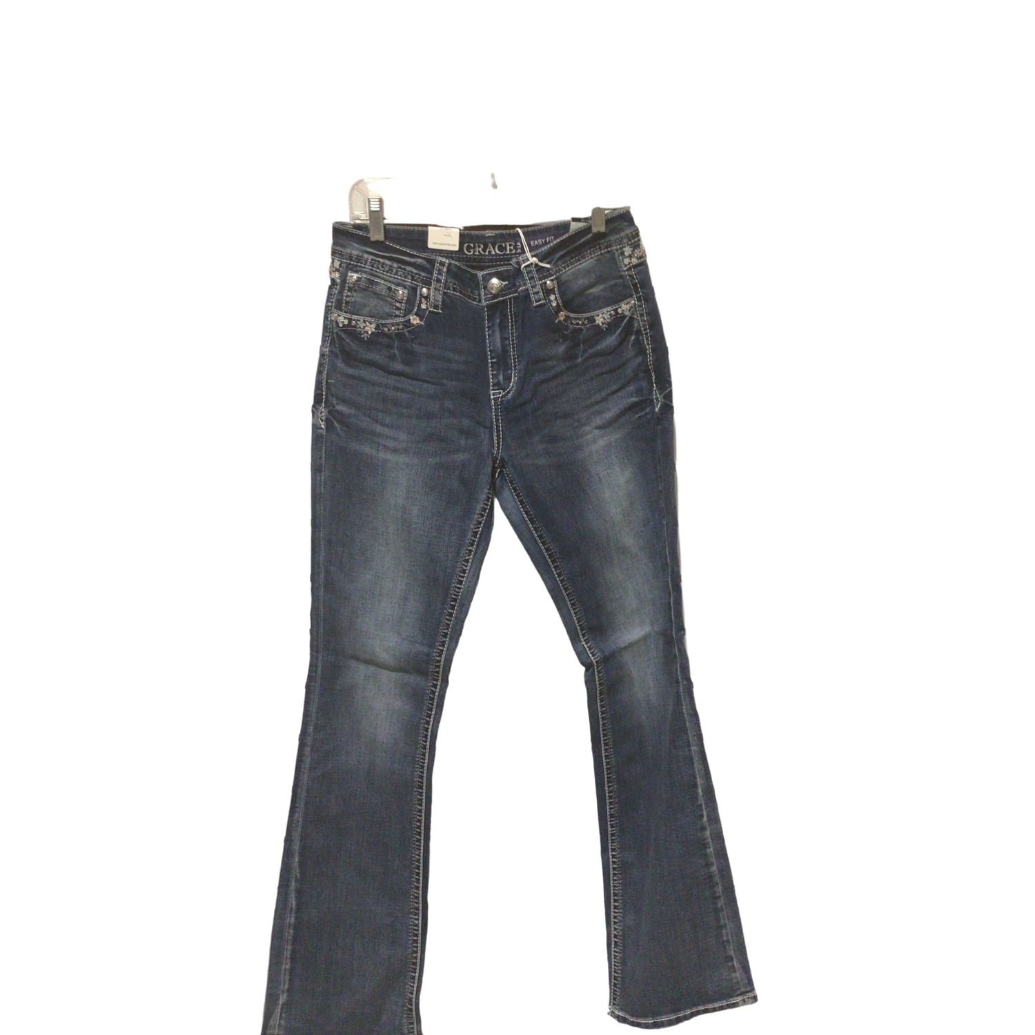 **Grace in LA Women's Jeans - Floral Emblem