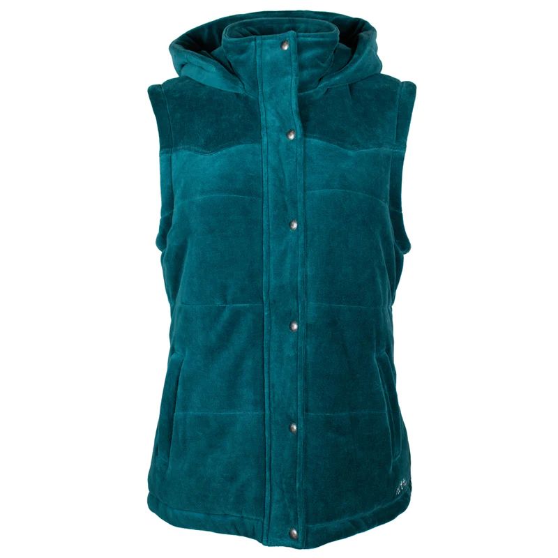 **Hooey Womens Hooded Vest - Teal **FINAL SALE**