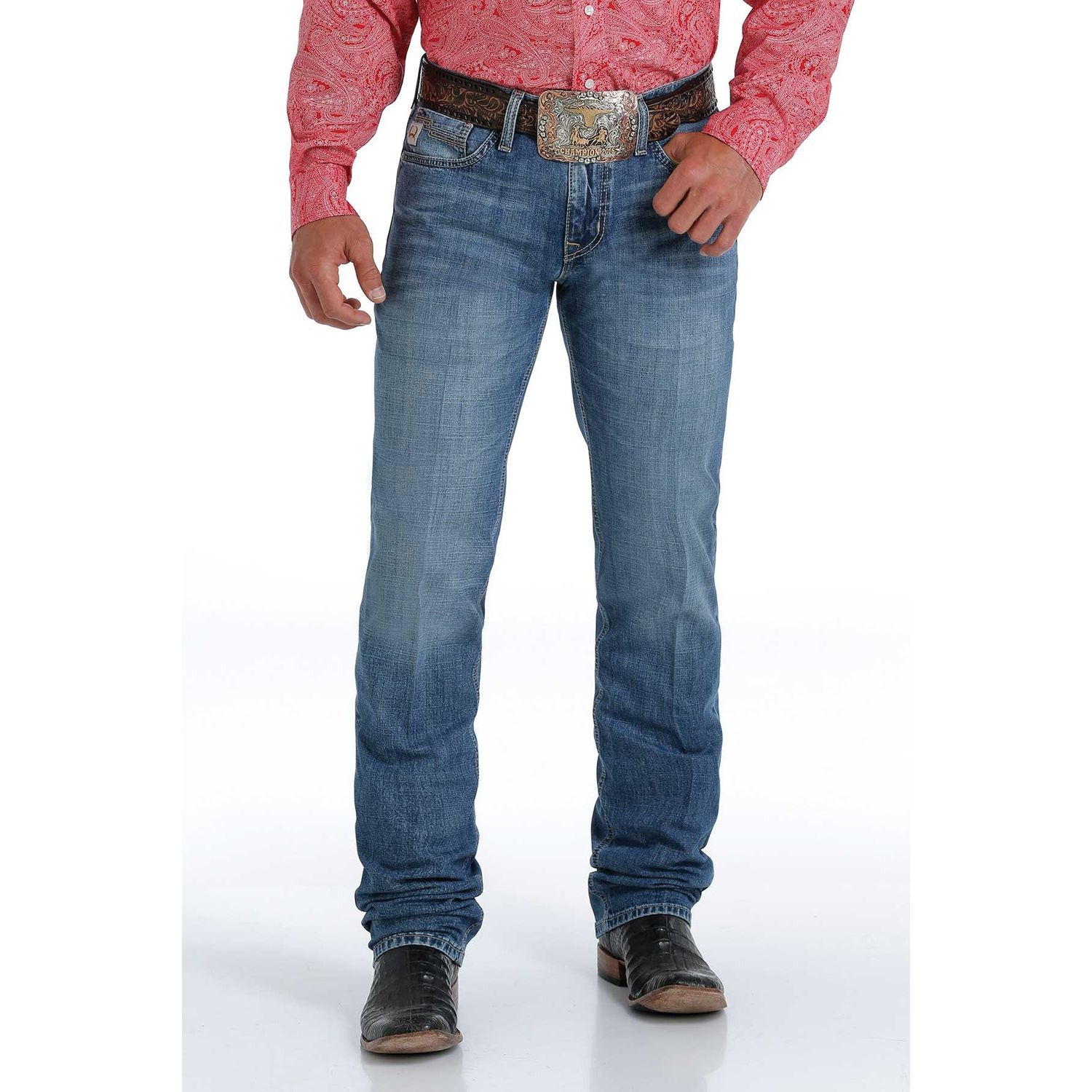 **Cinch Men's Jesse Slim Straight Jeans - Medium Stonewash**FINAL SALE**