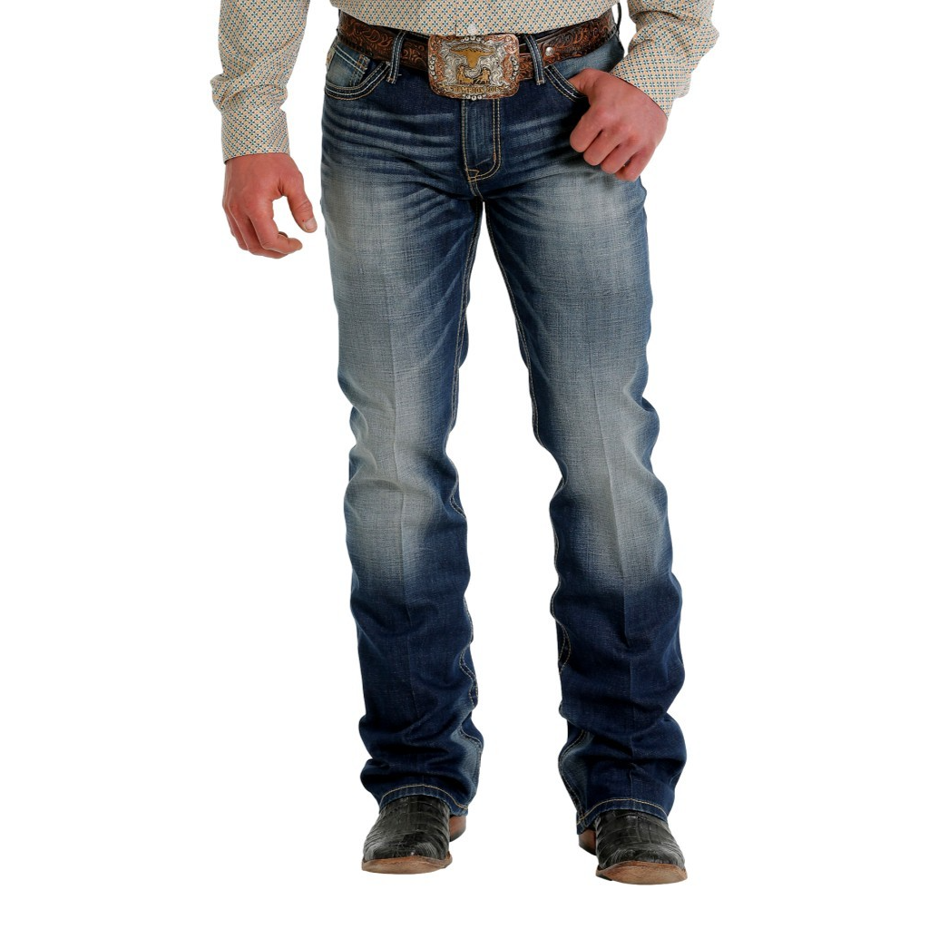 **Cinch Mens Ian Slim Boot Cut Jeans - Dark Stonewash**FINAL SALE**