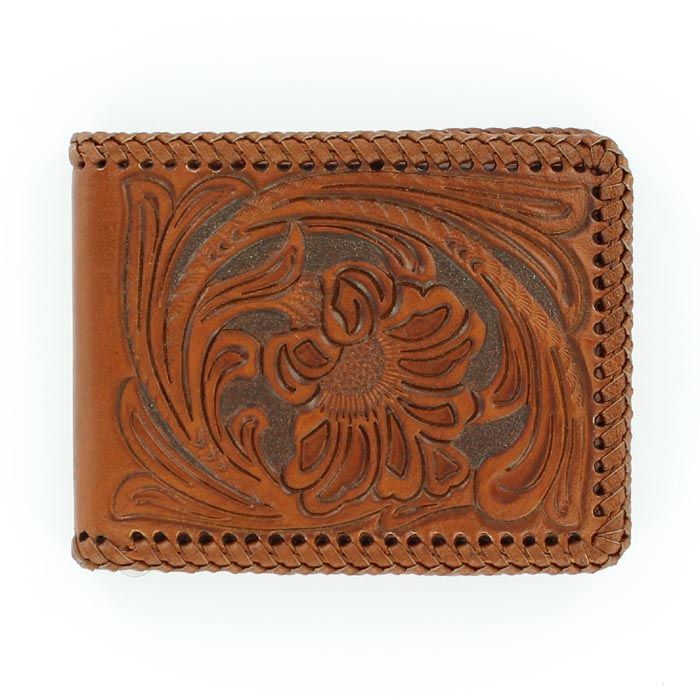 **Nocona Bifold Wallet - Tan Tooled Leather