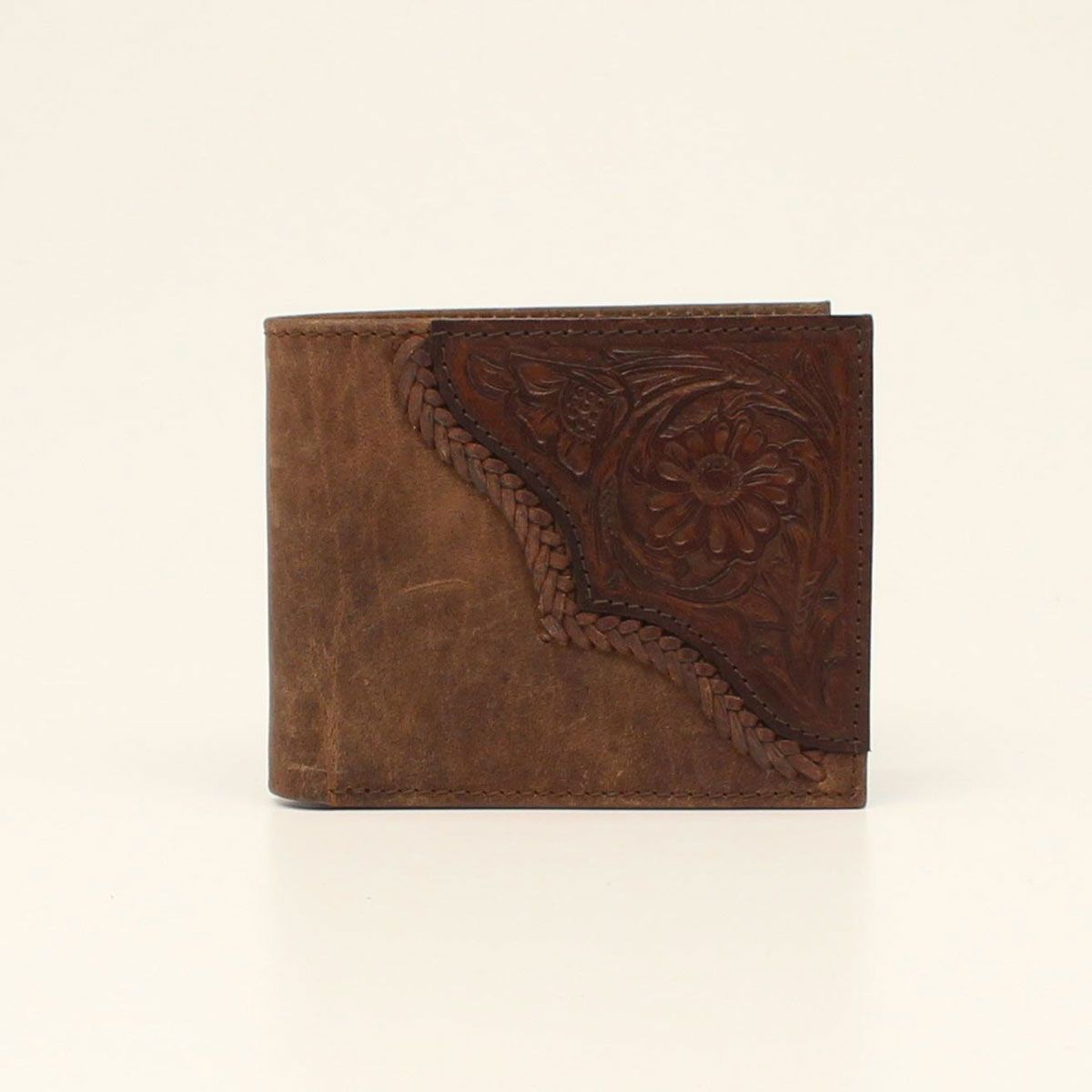 **Nocona Men's Bifold Wallet - Brown Tooled Edge