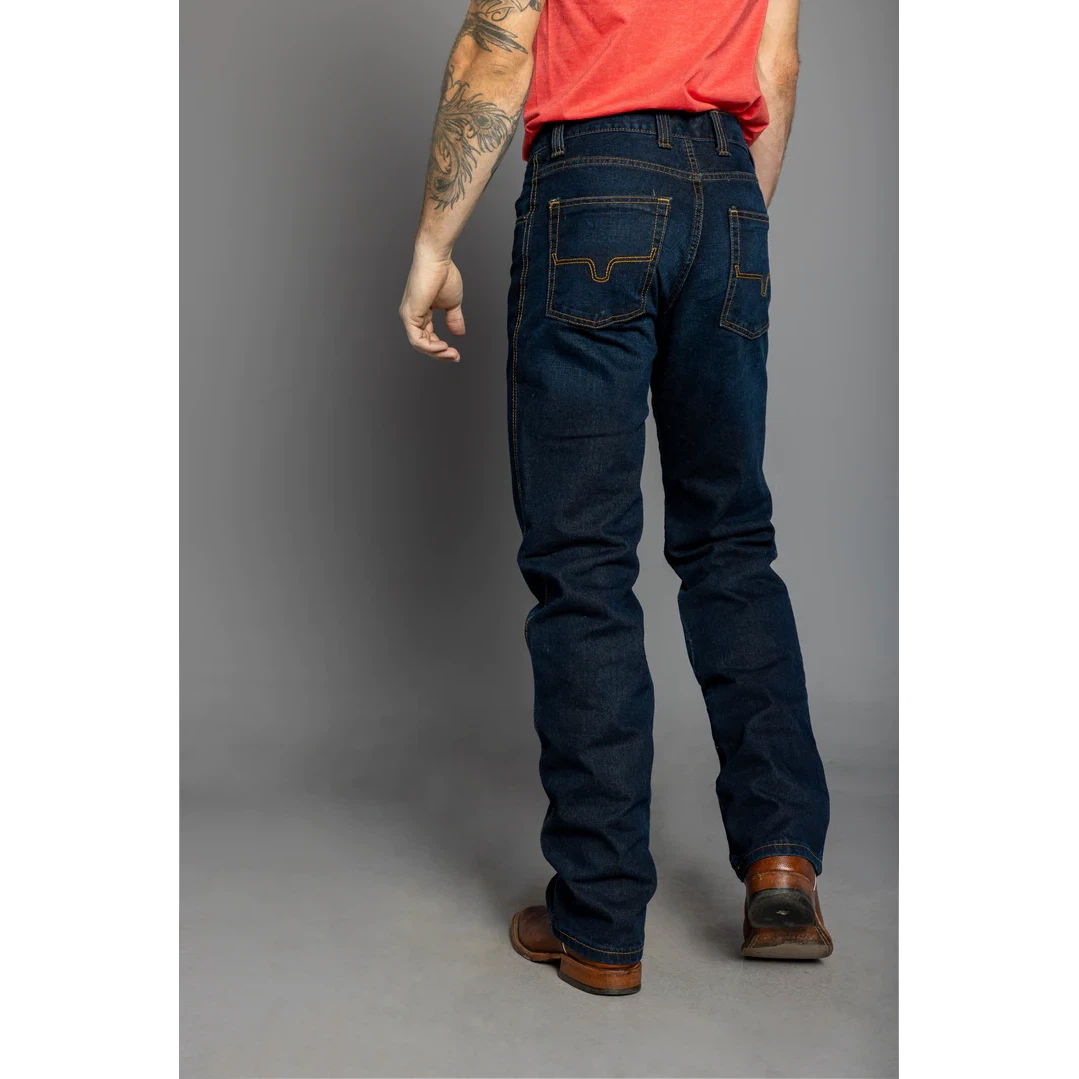 **Kimes Men's Watson Mid Rise Relaxed Bootcut Jeans - Dark Indigo**FINAL SALE**