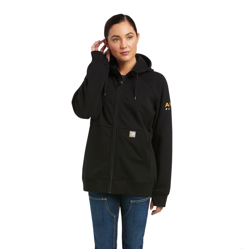 **Womens Rebar Thermic Insulated Full Zip Hoodie - Black