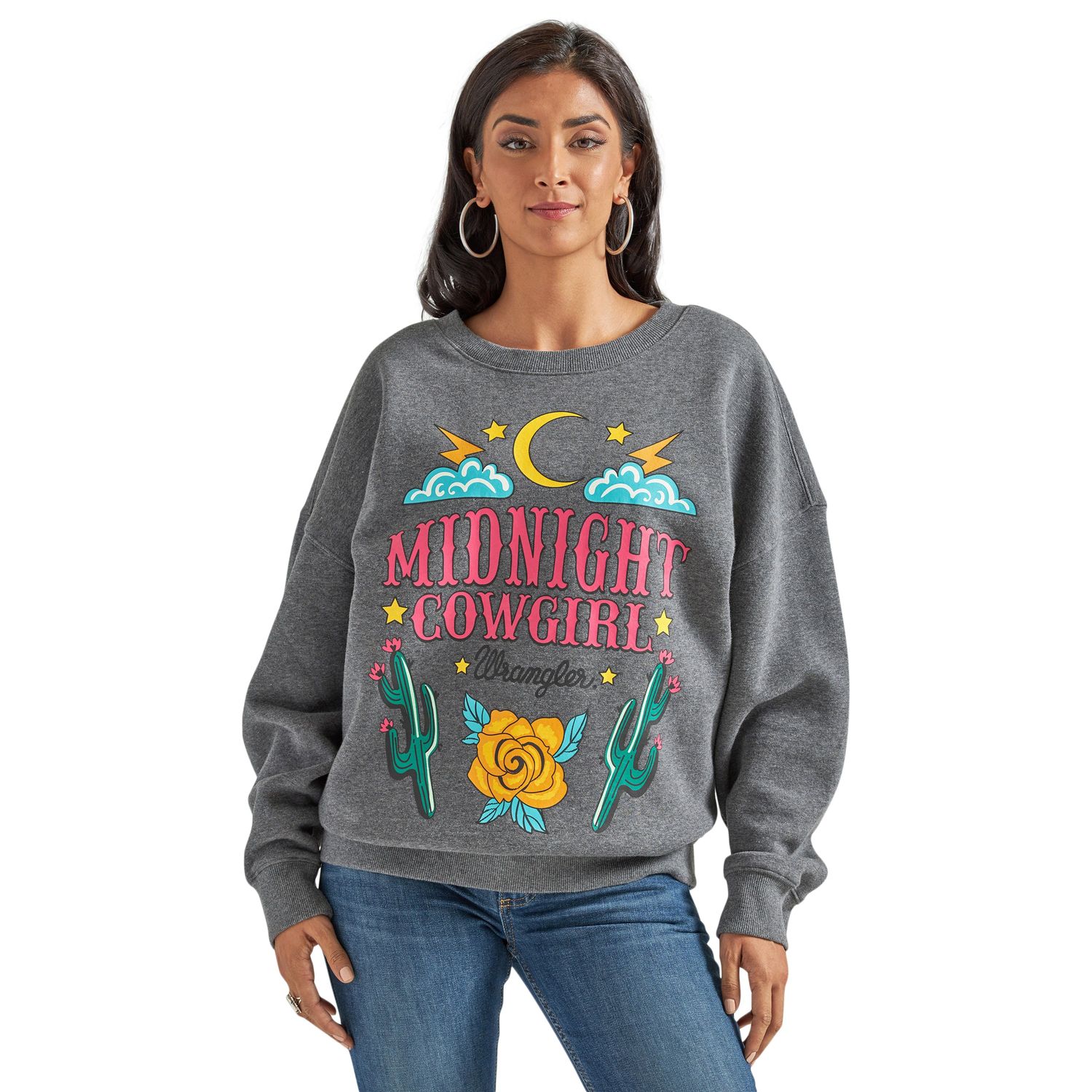 **Wrangler Women's Retro Punchy Sweatshirt - Grey**FINAL SALE**