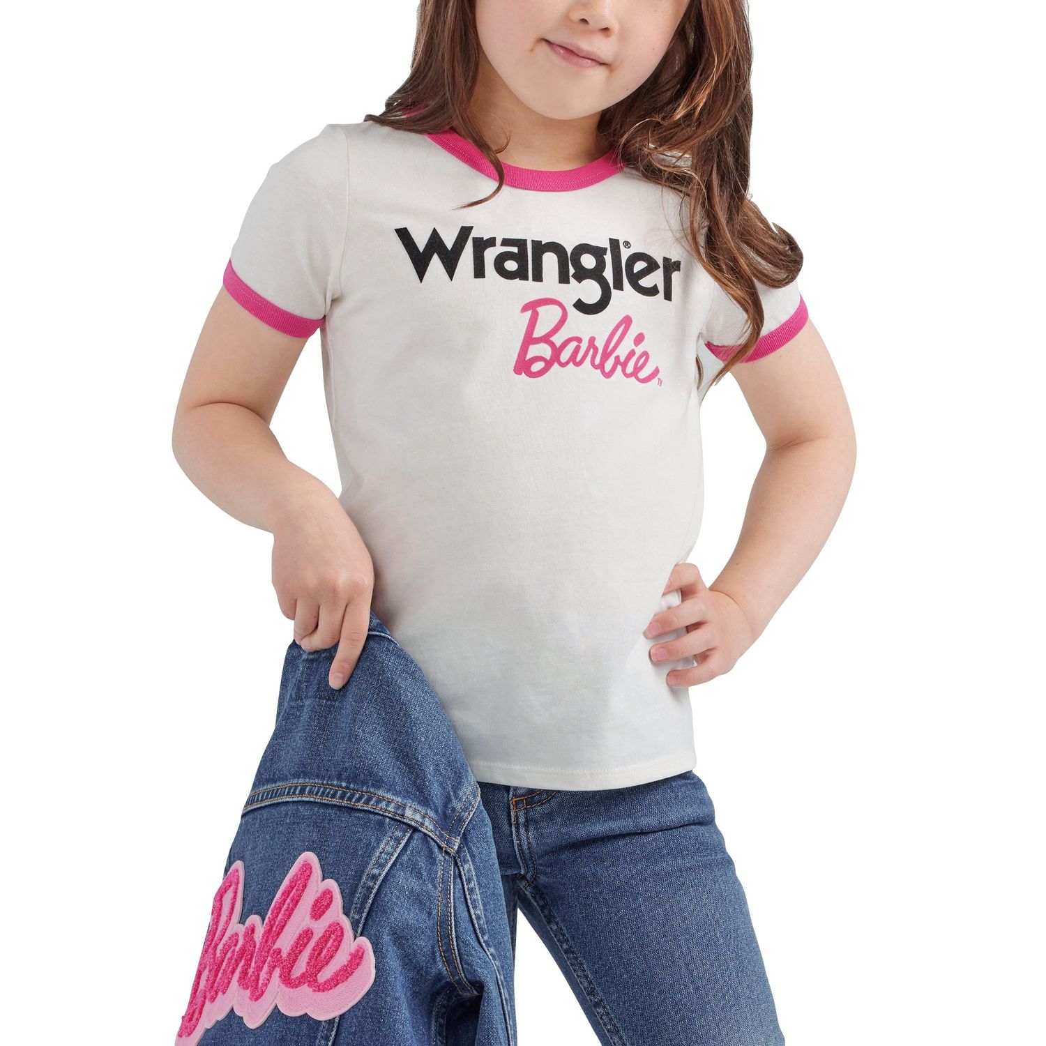 **Wrangler X Barbie Girl's Ringer T-Shirt - White**FINAL SALE**