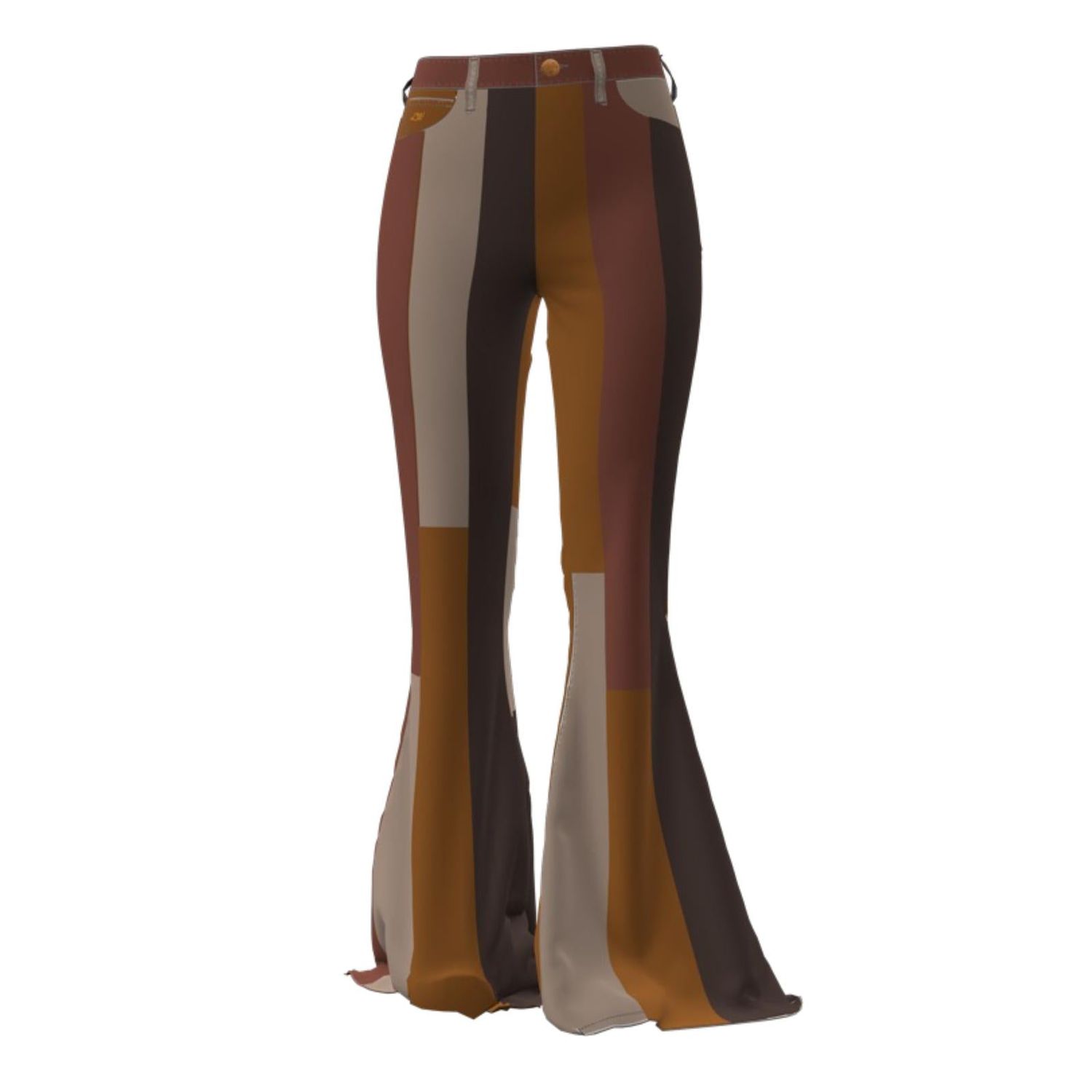 **Wrangler Women's Lainey Wilson Patchwork Corduroy Bell Bottom Jean- Brown