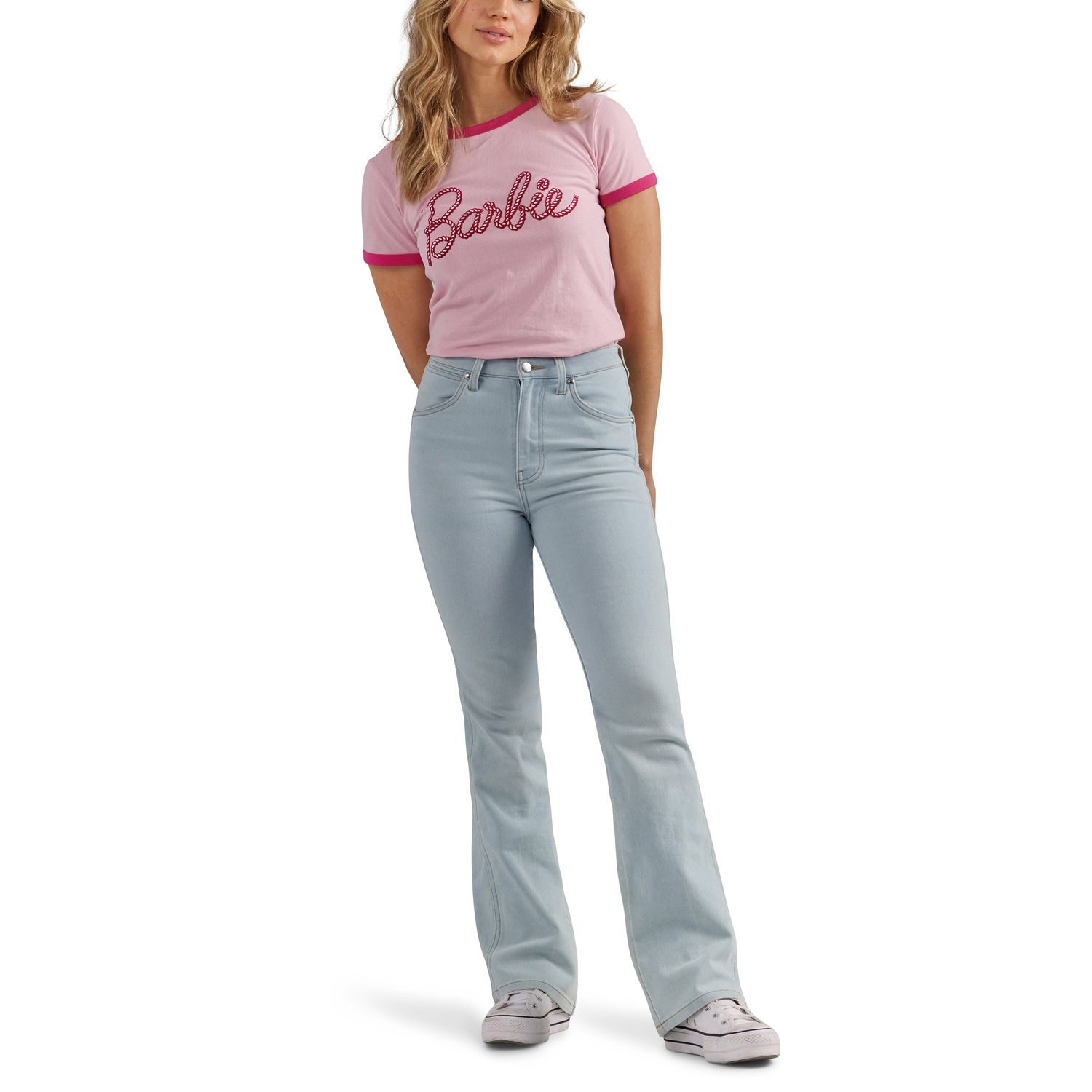 **Wrangler X Barbie Women's Ringer T-Shirt - Pink**FINAL SALE**