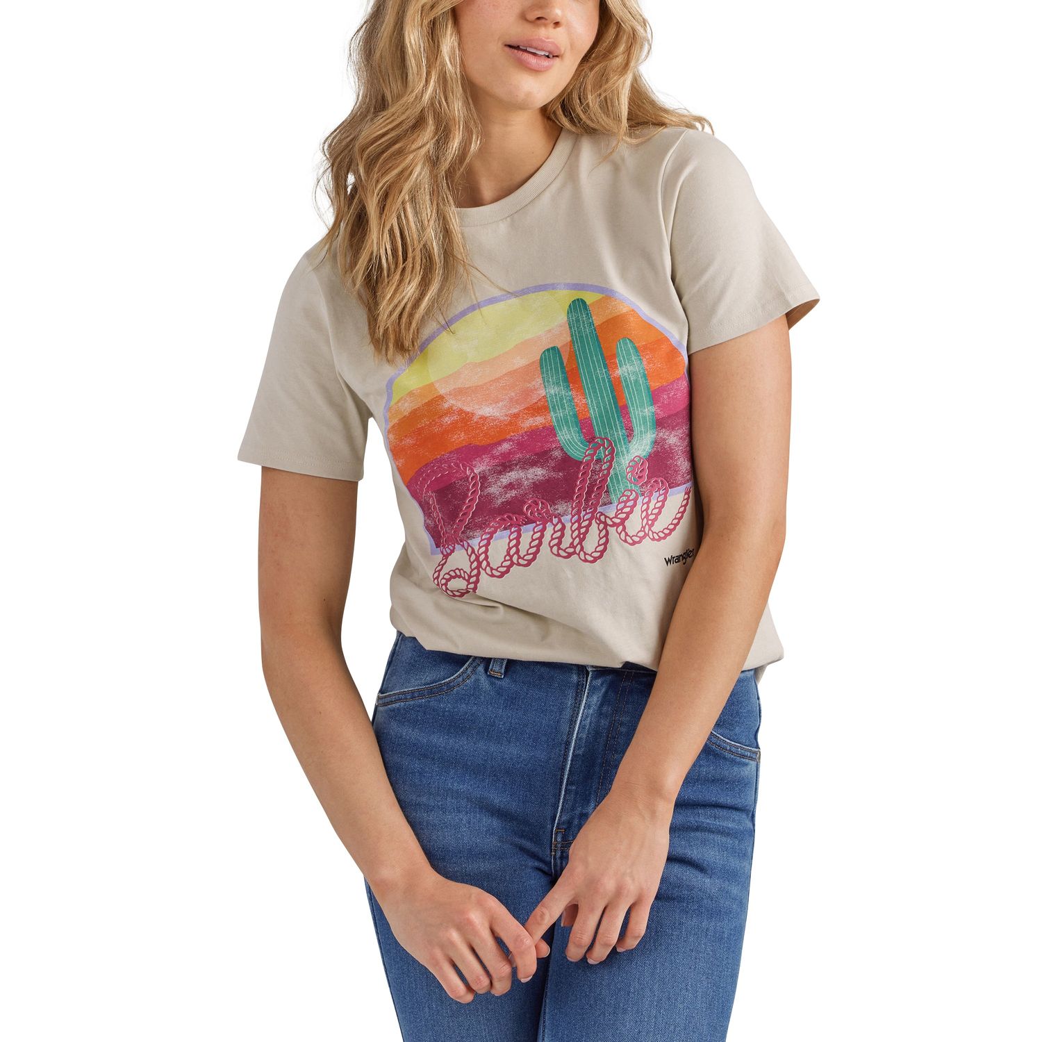 **Wrangler X Barbie Women's Regular Fit T-Shirt - Natural**FINAL SALE**