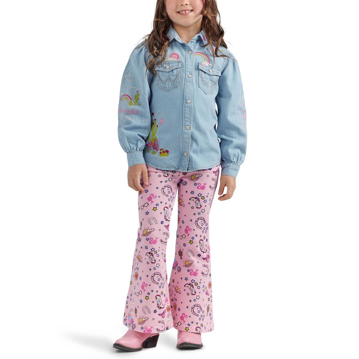**Wrangler X Barbie Girl's Flare Jeans - Pink**FINAL SALE**