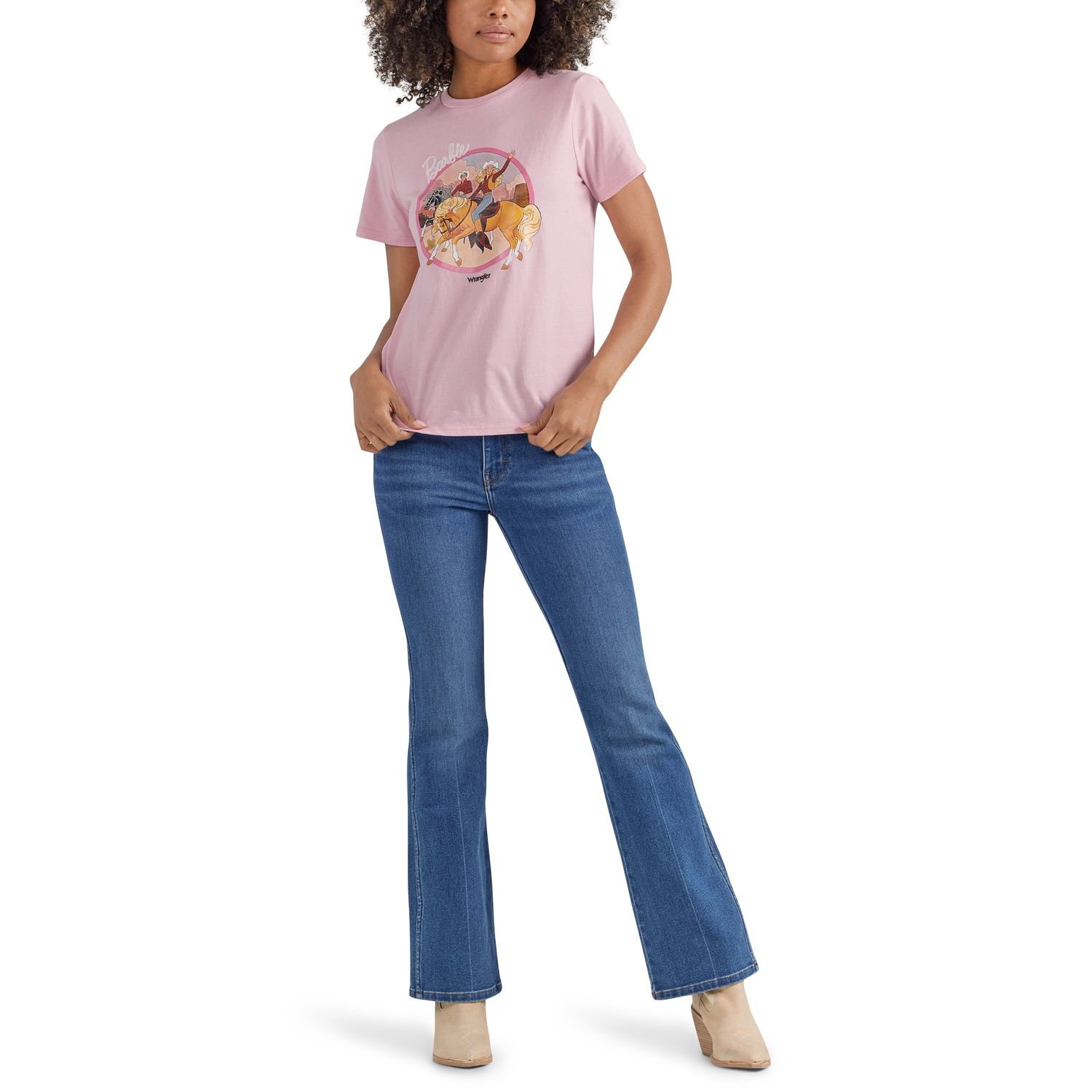 **Wrangler X Barbie Women's Regular Fit T-Shirt - Pink**FINAL SALE**