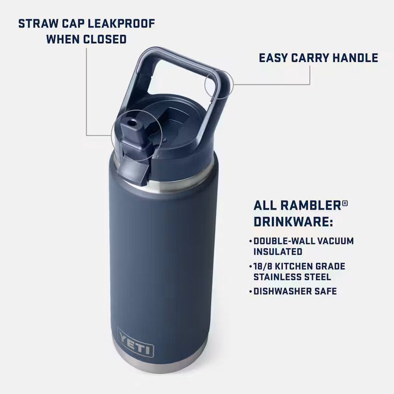 YETI Rambler 769 mL Water Bottle with Straw Cap