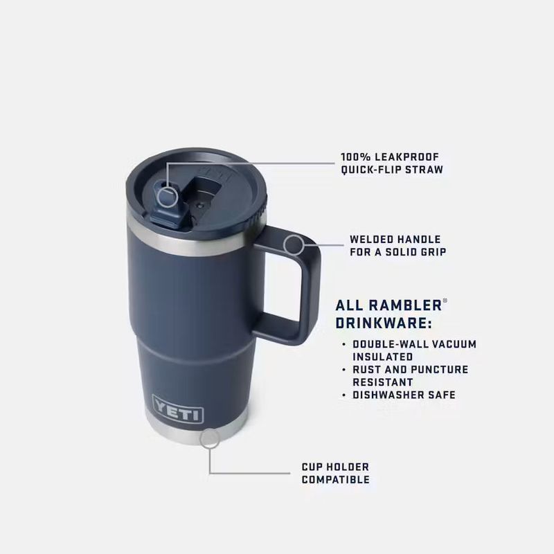 YETI Rambler 591 mL Travel Straw Mug with Straw Lid