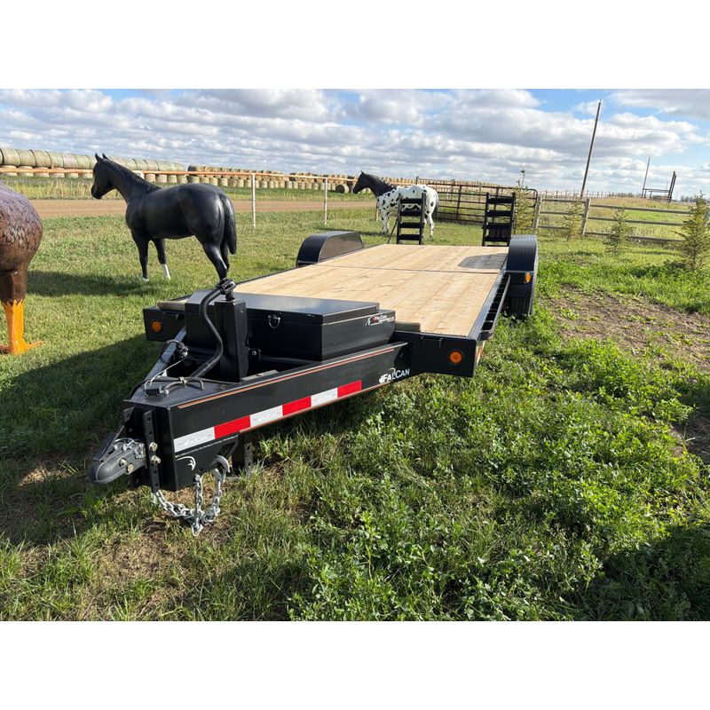 2025 Falcan FL-270 18' Flat Deck Trailer 2' Dove Tail W/Folding Ramps