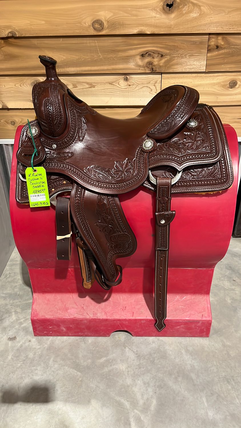 R. Ruelas  Custom 16" Cowhorse Saddle-0295-3152