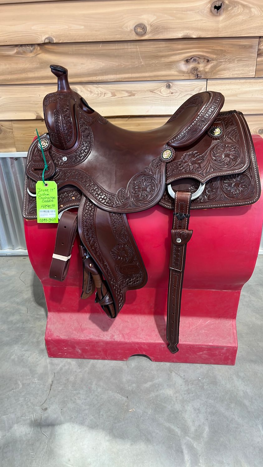 R. Ruelas Custom 17" Cowhorse Saddle-0293-3417