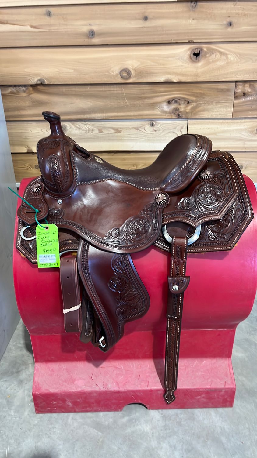 Irvine Custom 16" Cowhorse Saddle-0295-3444