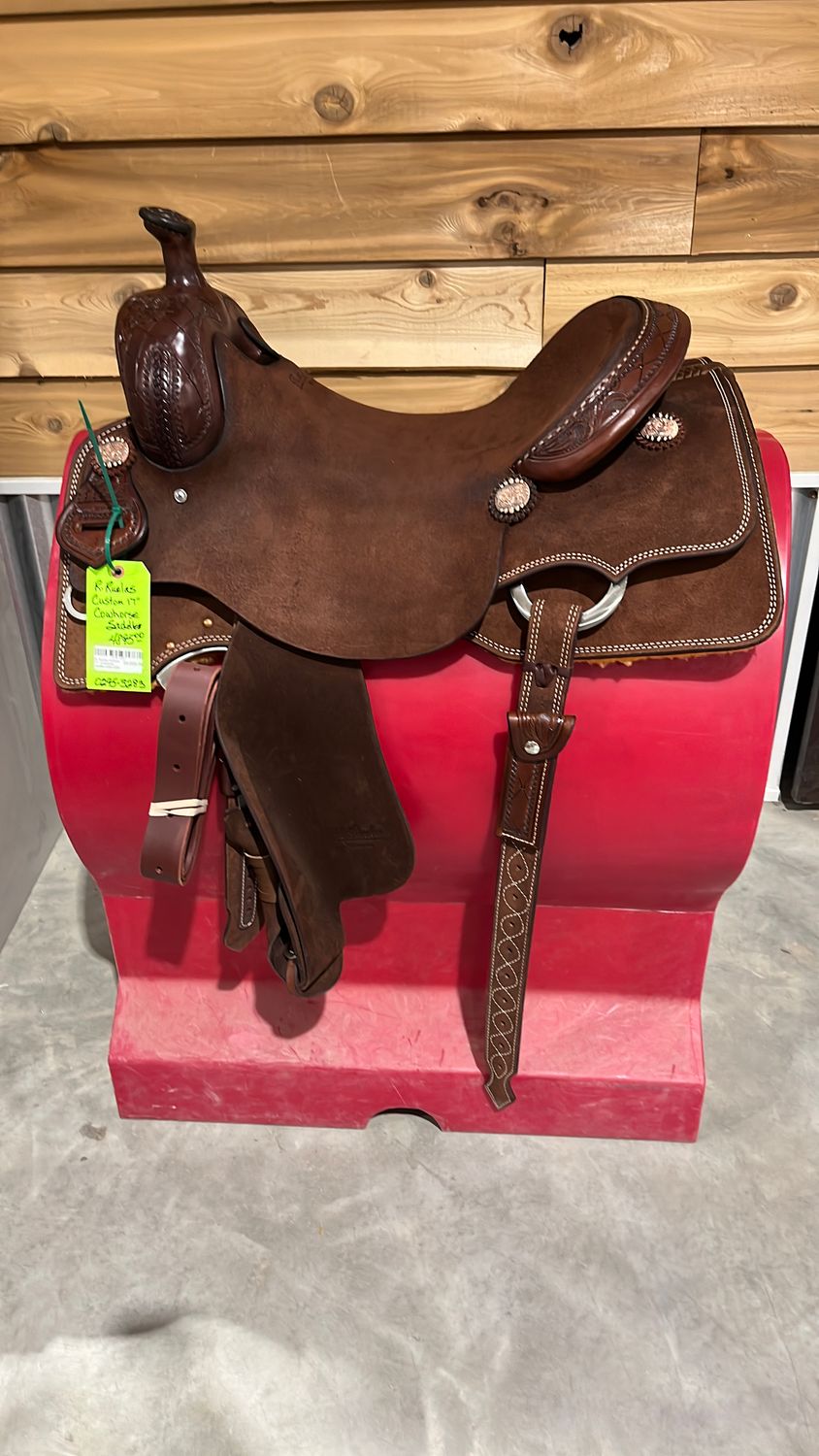 R. Ruelas  Custom 17" Cowhorse Saddle-0295-3283
